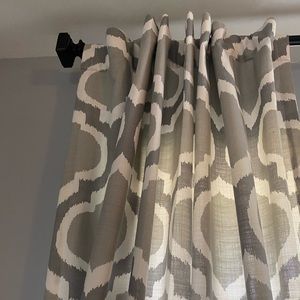 Threshold Linen gray cream curtain panels 96”